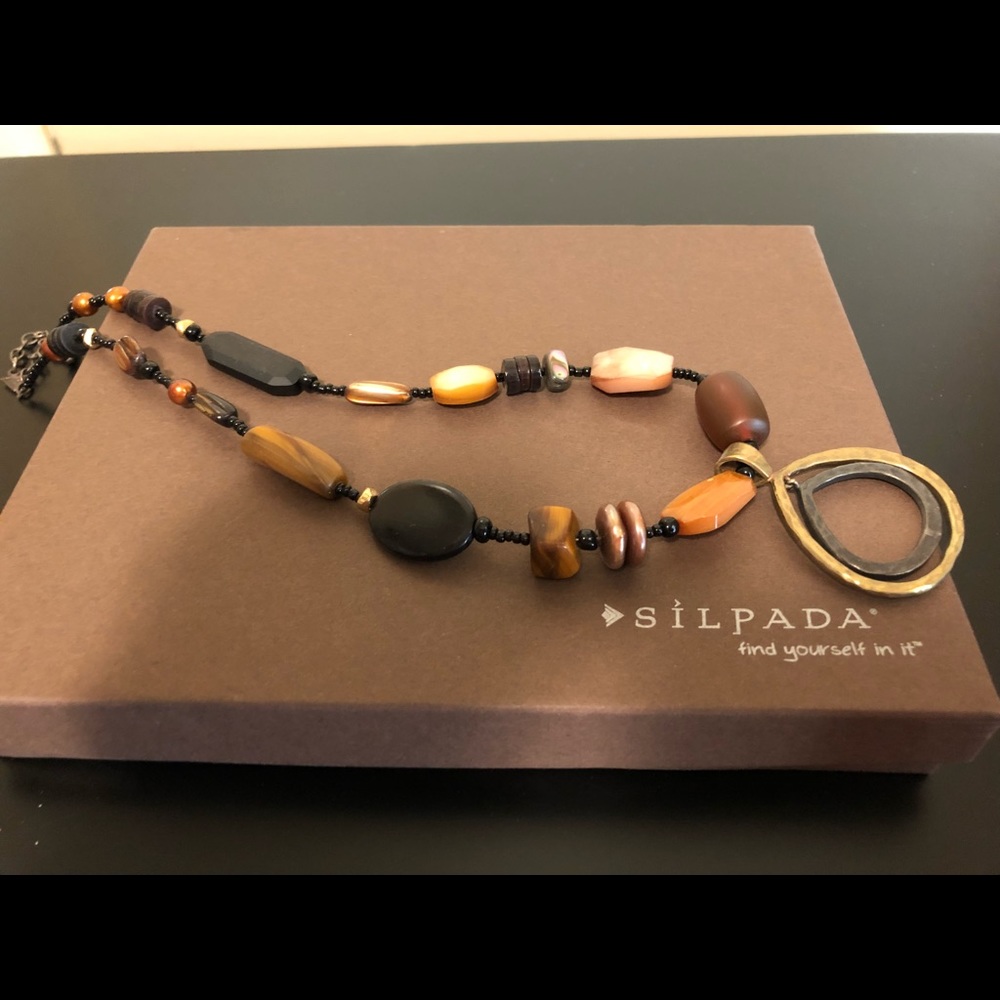 Silpada Sterling Silver shell brass teardrop